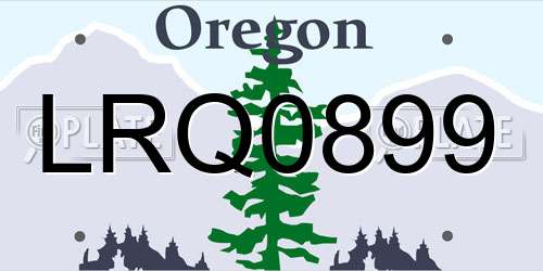 LRQ0899 Oregon License Plate
