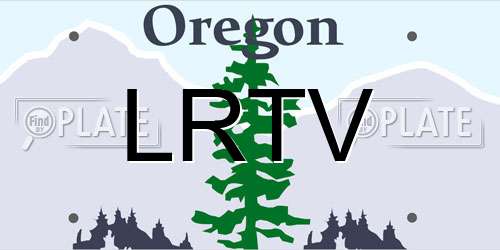 LRTV Oregon License Plate