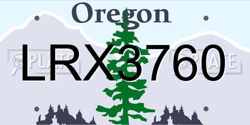 LRX3760 Oregon License Plate
