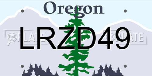 LRZD49 Oregon License Plate