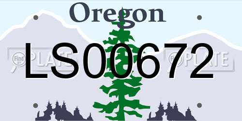 LS00672 Oregon License Plate