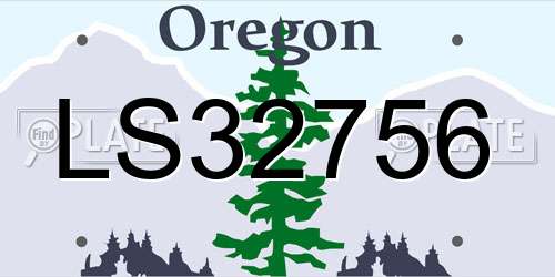 LS32756 Oregon License Plate