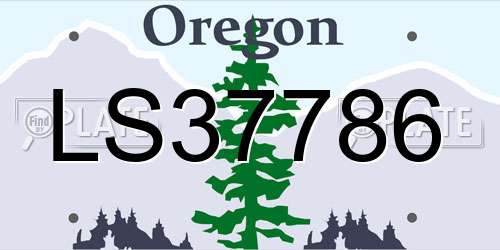 LS37786 Oregon License Plate
