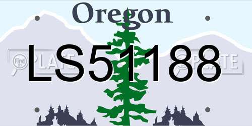 LS51188 Oregon License Plate