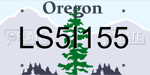 LS5I155 Oregon License Plate