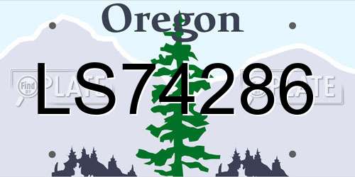 LS74286 Oregon License Plate