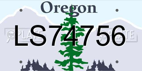 LS74756 Oregon License Plate