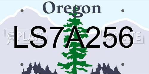 LS7A256 Oregon License Plate
