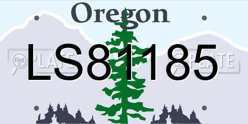 LS81185 Oregon License Plate