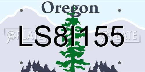 LS8I155 Oregon License Plate