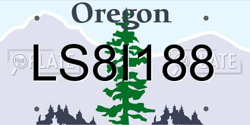 LS8I188 Oregon License Plate