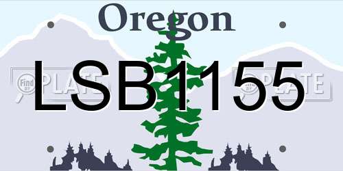 LSB1155 Oregon License Plate