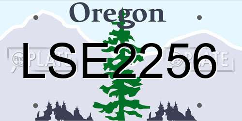 LSE2256 Oregon License Plate
