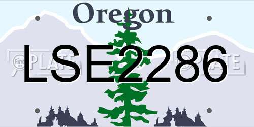 LSE2286 Oregon License Plate