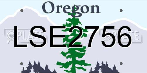 LSE2756 Oregon License Plate