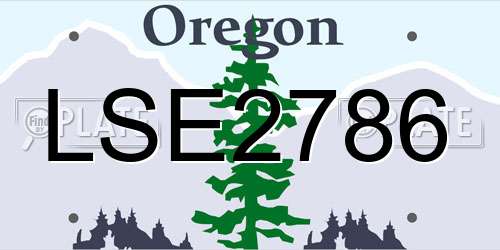 LSE2786 Oregon License Plate