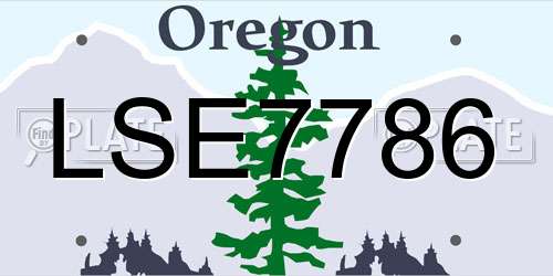 LSE7786 Oregon License Plate