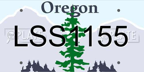LSS1155 Oregon License Plate