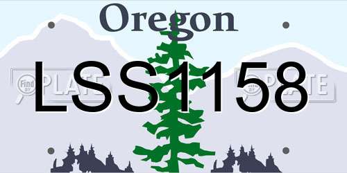 LSS1158 Oregon License Plate