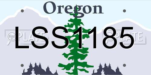 LSS1185 Oregon License Plate