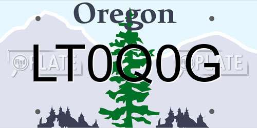LT0Q0G Oregon License Plate