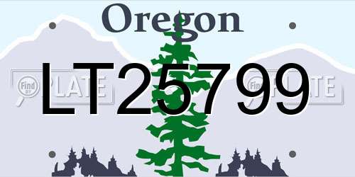 LT25799 Oregon License Plate