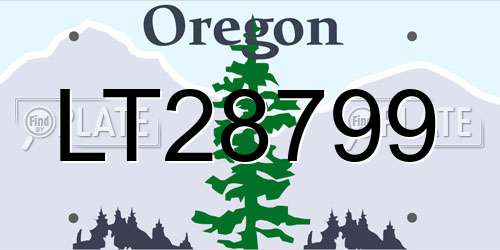 LT28799 Oregon License Plate