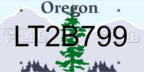 LT2B799 Oregon License Plate