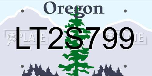 LT2S799 Oregon License Plate