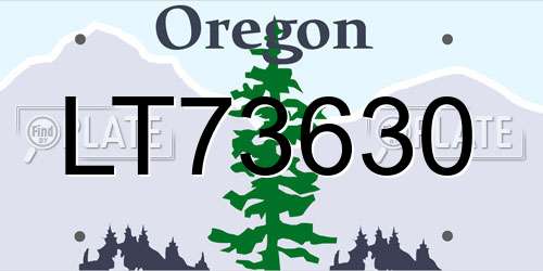 LT73630 Oregon License Plate