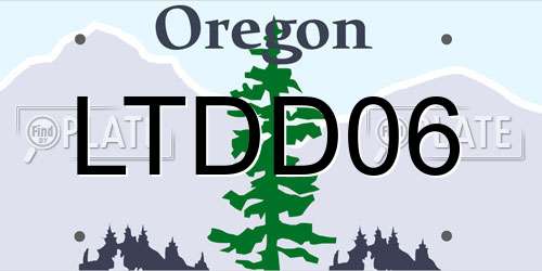 LTDD06 Oregon License Plate