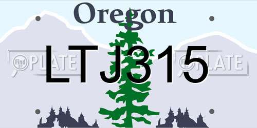 LTJ315 Oregon License Plate