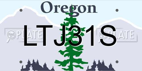 LTJ31S Oregon License Plate