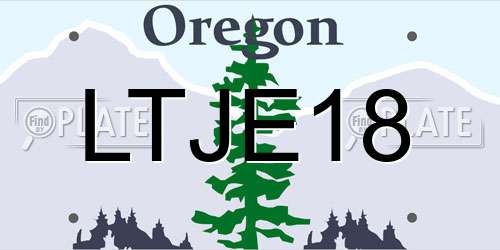 LTJE18 Oregon License Plate