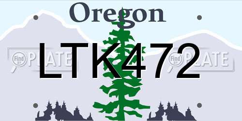 LTK472 Oregon License Plate