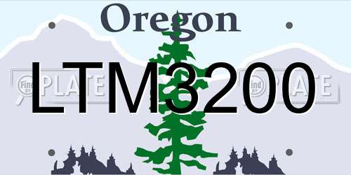 LTM3200 Oregon License Plate