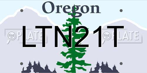 LTN21T Oregon License Plate