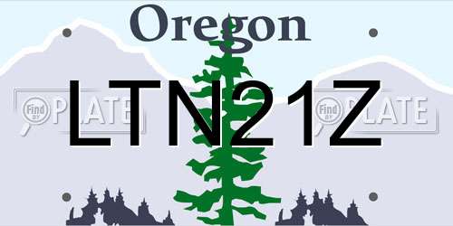 LTN21Z Oregon License Plate