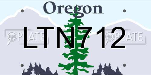 LTN712 Oregon License Plate