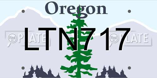 LTN717 Oregon License Plate