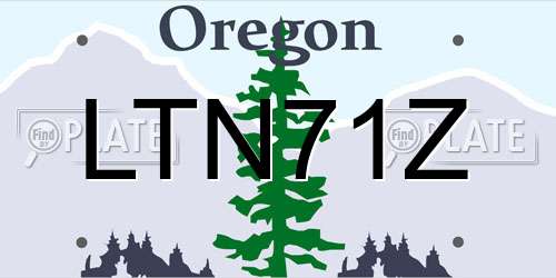 LTN71Z Oregon License Plate