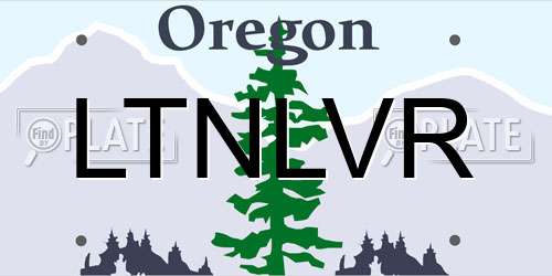LTNLVR Oregon License Plate