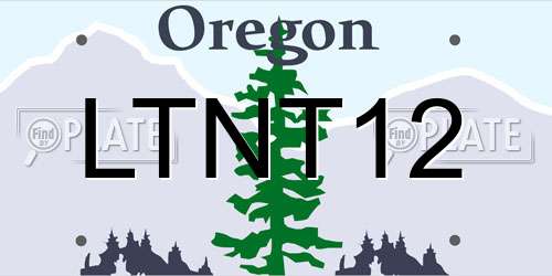 LTNT12 Oregon License Plate