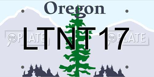 LTNT17 Oregon License Plate