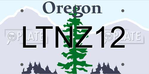 LTNZ12 Oregon License Plate