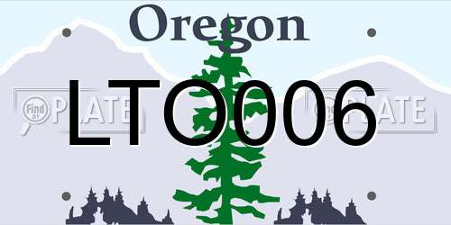 LTO006 Oregon License Plate