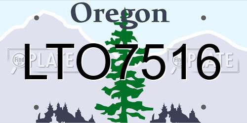 LTO7516 Oregon License Plate