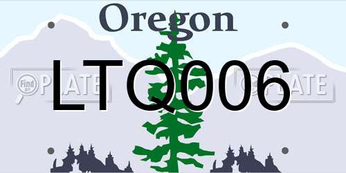 LTQ006 Oregon License Plate