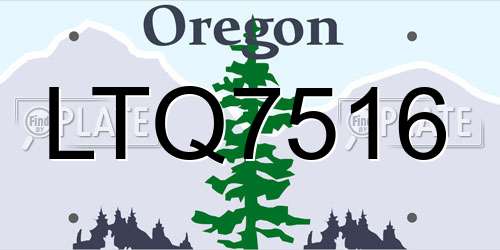 LTQ7516 Oregon License Plate