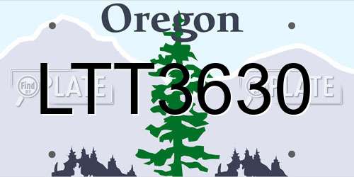 LTT3630 Oregon License Plate